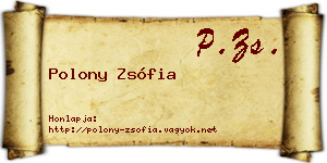 Polony Zsófia névjegykártya